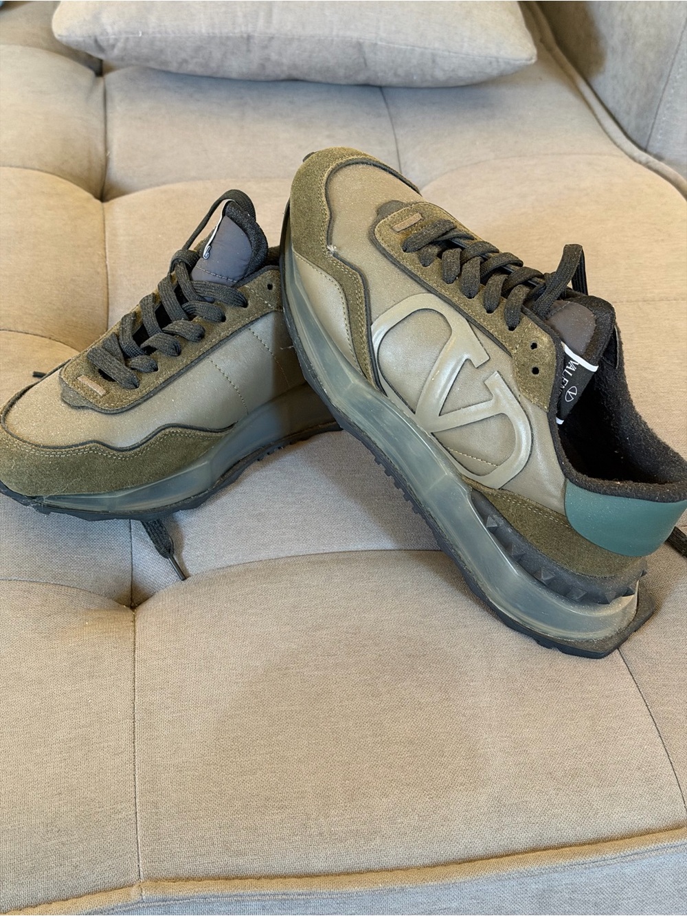 Valentino Garavani Men's Olive Green & Dark Green Sneakers